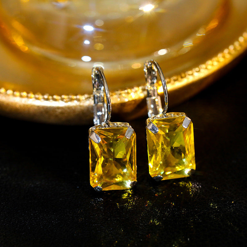 Women's Fashion Exquisite Square Crystal Earrings Weloria