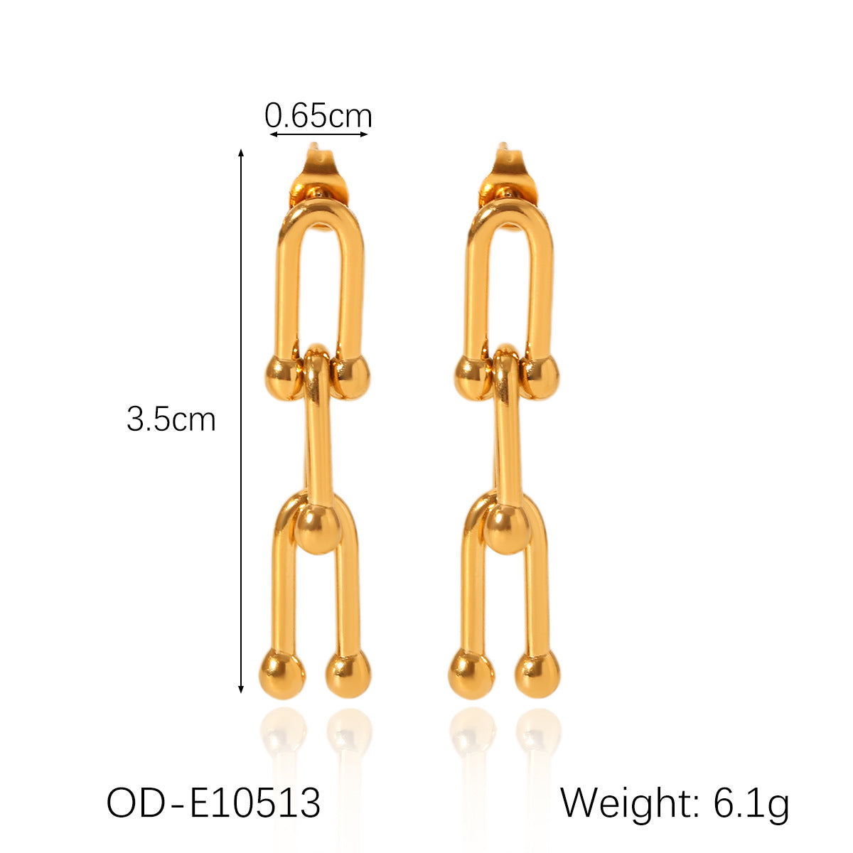 Stainless Steel Necklace Horseshoe Chain Bracelet Earrings Weloria