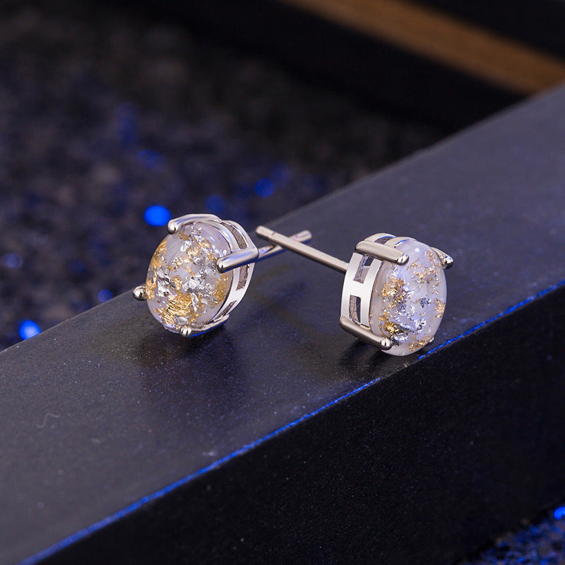 Oval Colorful Stone Stud Earrings For Women Weloria