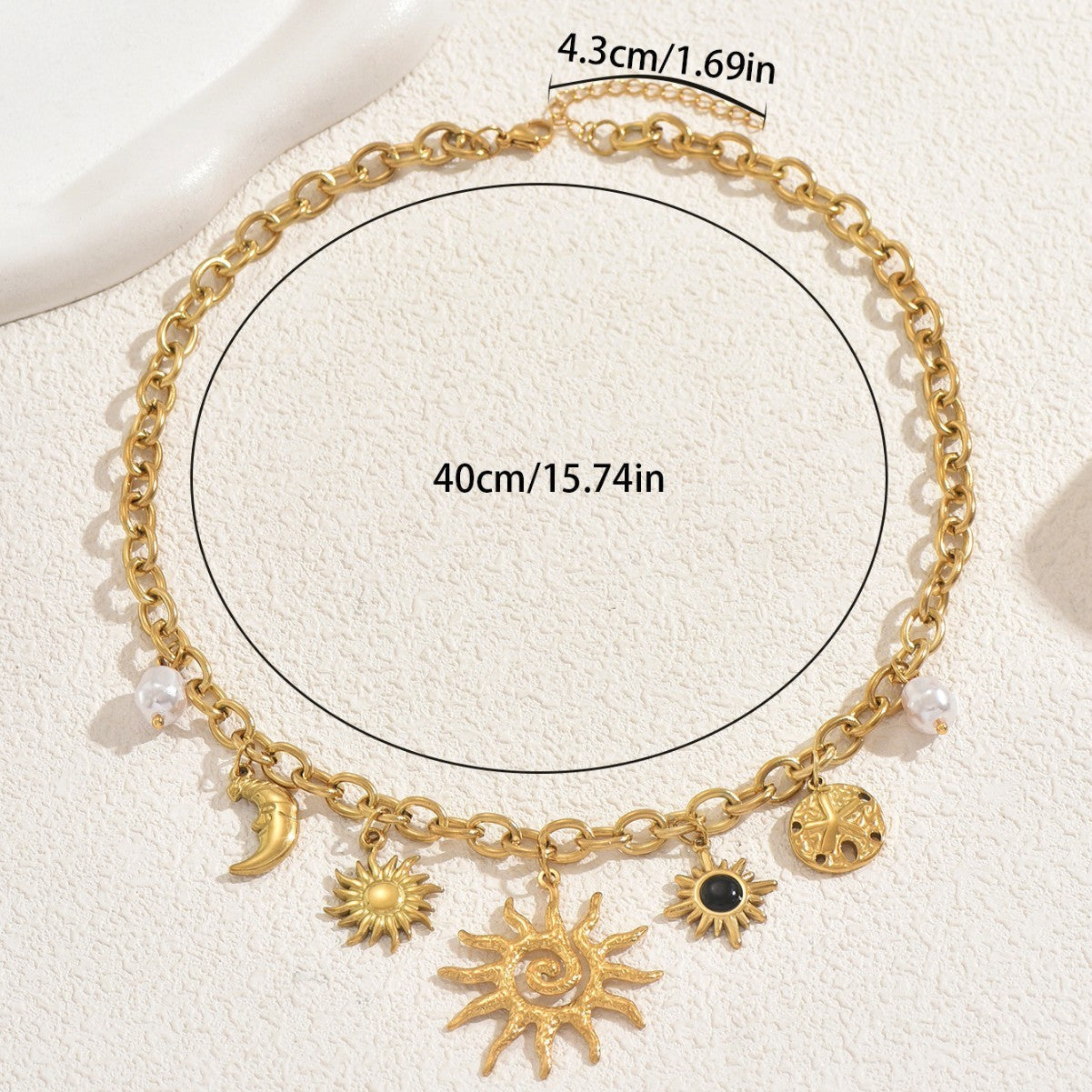 Fashion European And American Style SUNFLOWER Design Jeweled Pendant Clavicle Chain Weloria