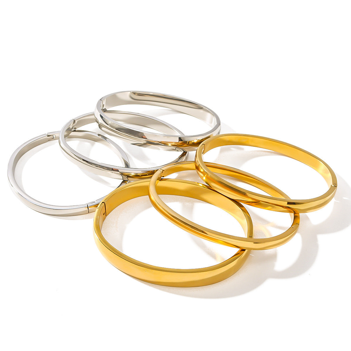 Fashionable All-match Stainless Steel Gold-plated Glossy Bracelet Does Not Fade Weloria