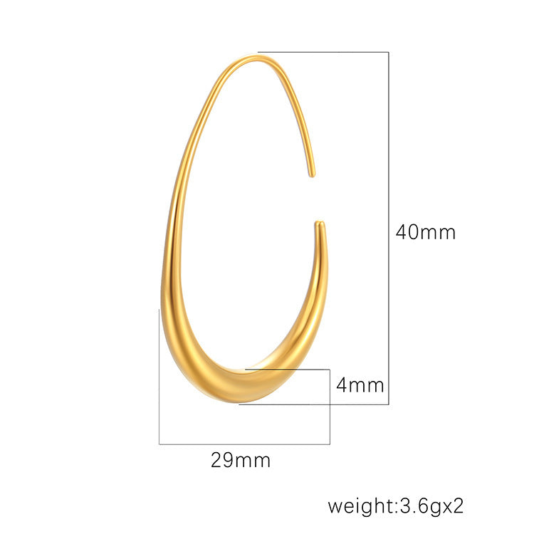 Fashion Egg Stainless Steel Ear Hanging Weloria