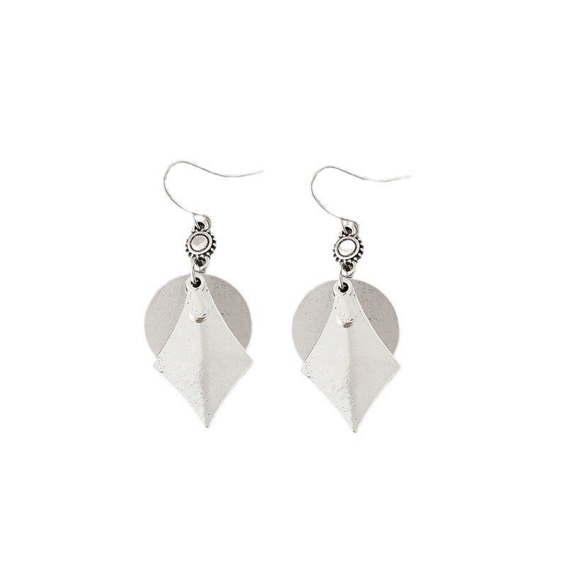 New Simple Style Geometric Metal Alloy Earrings Layered Retro Personality Weloria