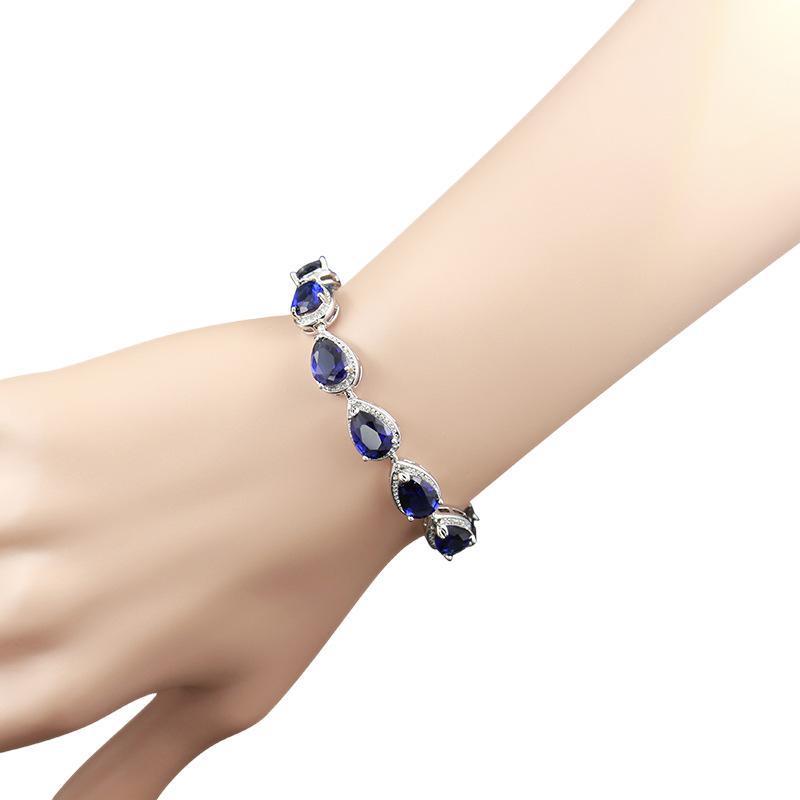 Jewelry Four-piece Set Rings Pendants Earrings Drop-shaped Gem Weloria