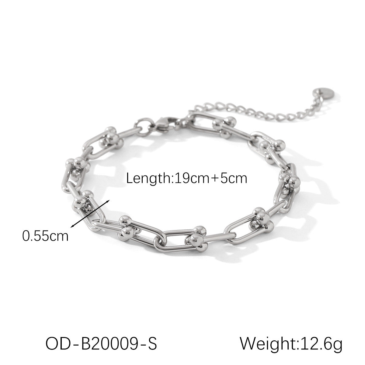 Stainless Steel Necklace Horseshoe Chain Bracelet Earrings Weloria