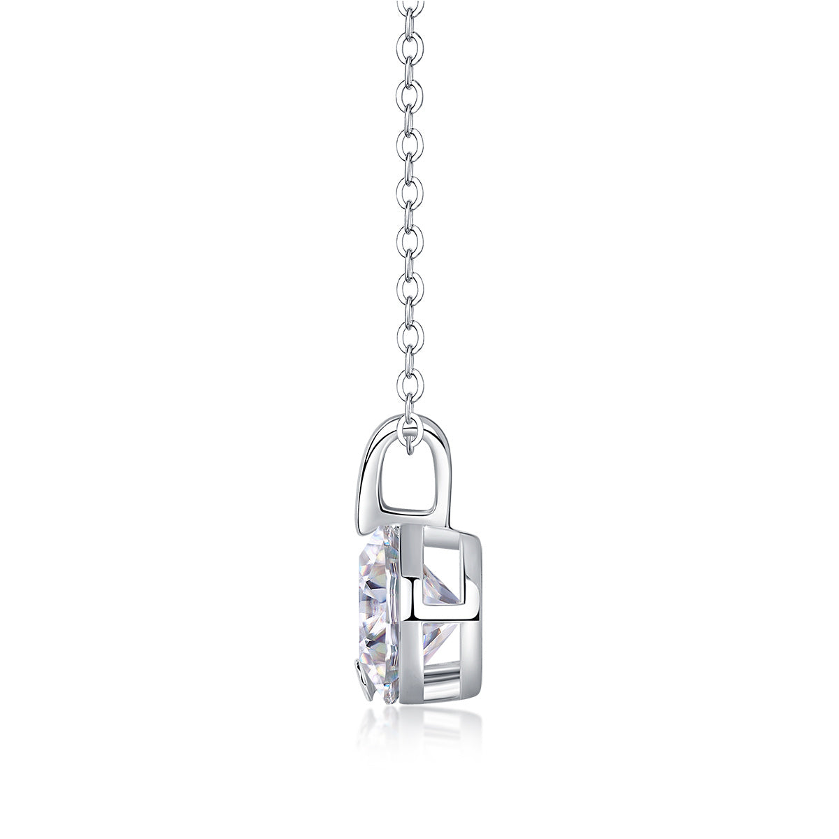 V-shaped - A Fashionable And Luxurious Diamond Jewelry Piece Set With 2-carat Moissan Diamond S925 Sterling Silver And Platinum-plated Pendant Weloria