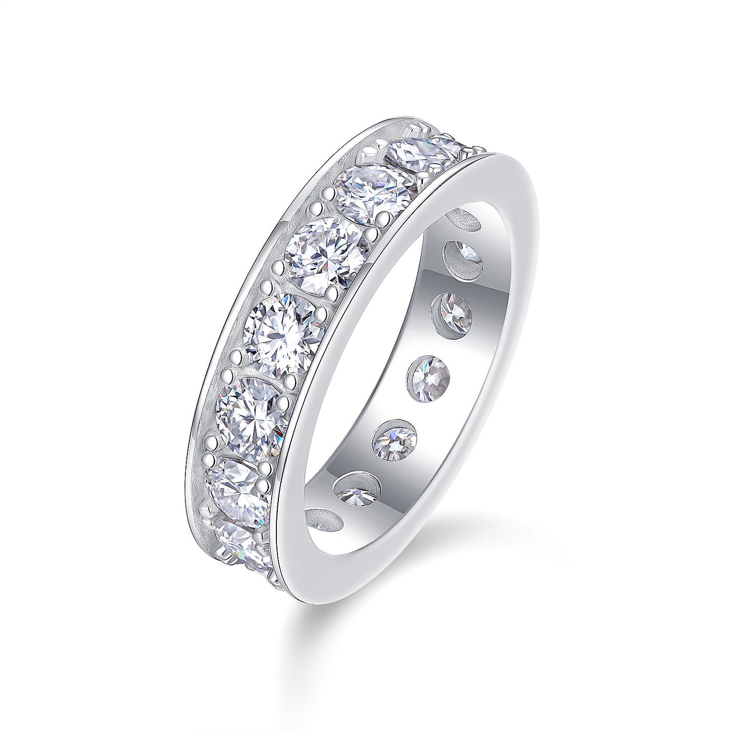 Flowing Clouds Convey Emotions - A Fashionable And Luxurious Jewelry Piece Set With One-third Carat Moissanite S925 Sterling Silver And Platinum-plated Diamond Weloria
