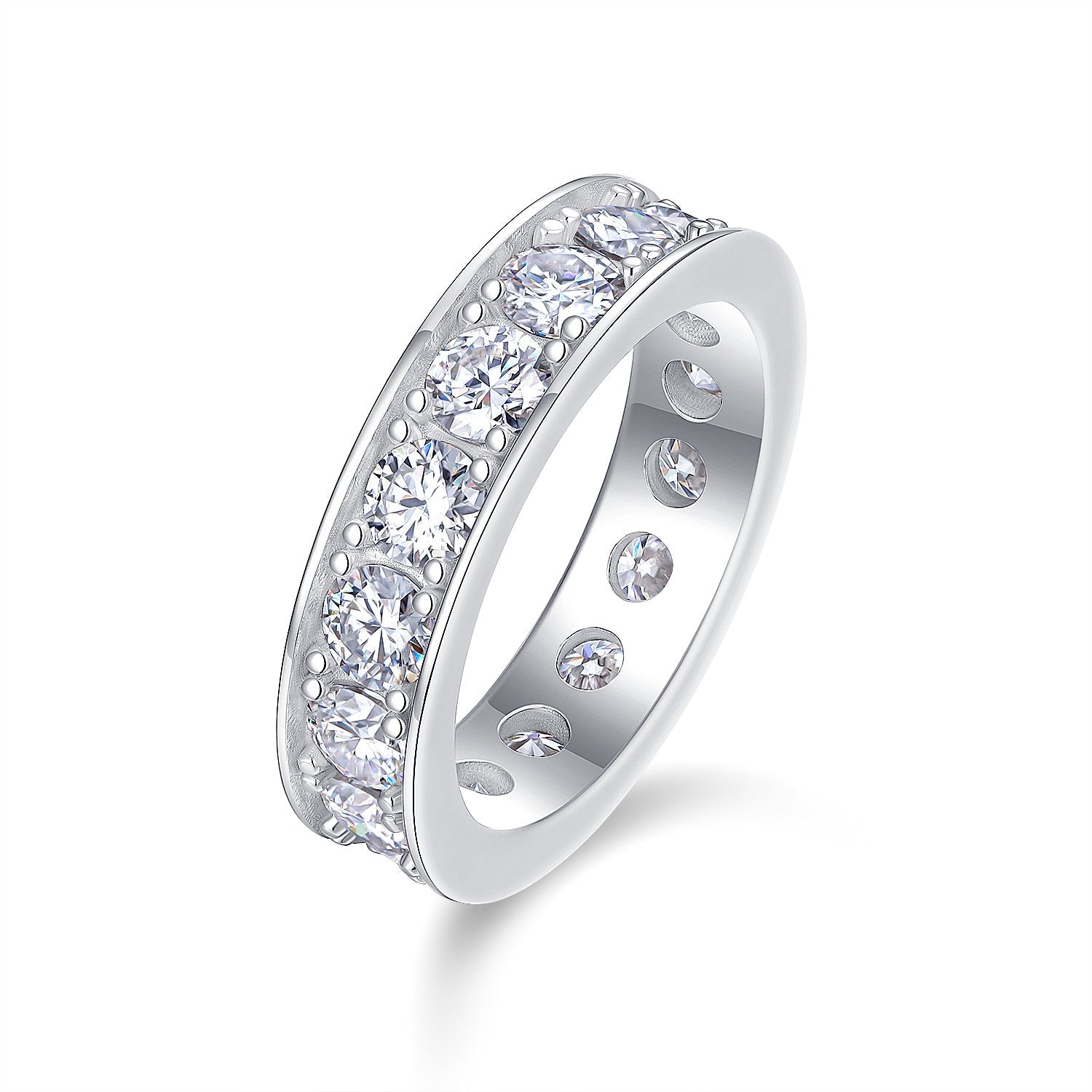 Flowing Clouds Convey Emotions - A Fashionable And Luxurious Jewelry Piece Set With One-third Carat Moissanite S925 Sterling Silver And Platinum-plated Diamond Weloria