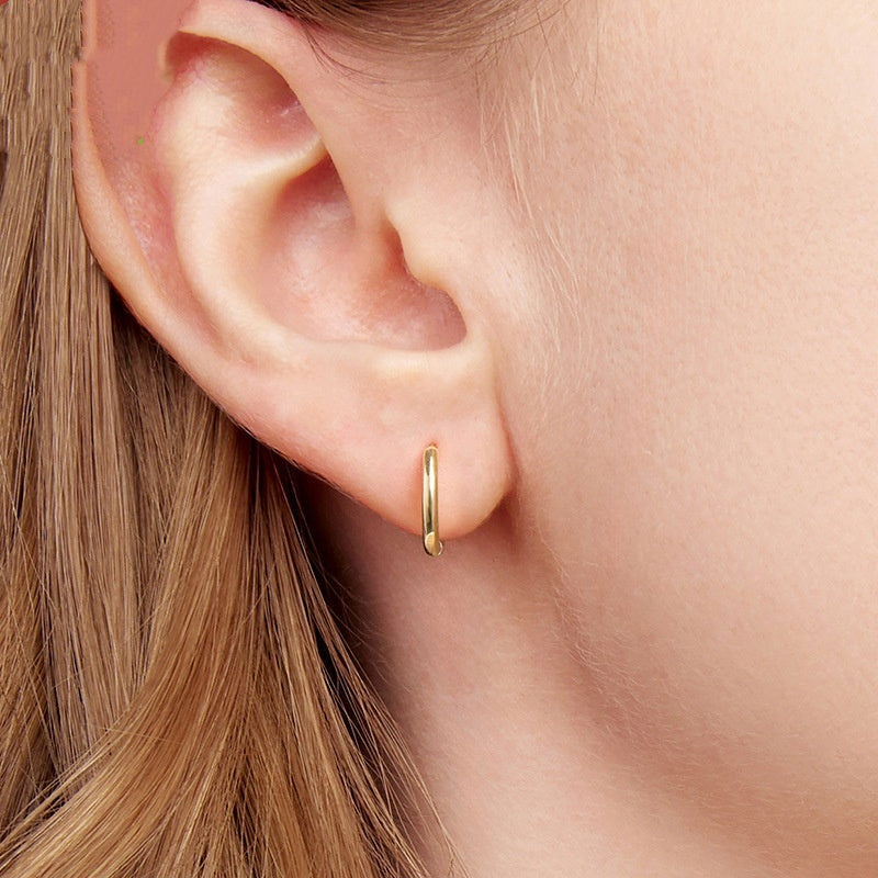 S925 Sterling Silver Gold And Silver Two-tone Ear Clip Simple Earrings Weloria