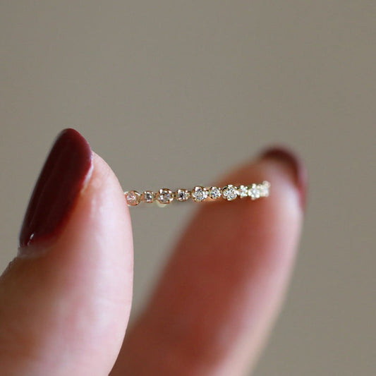 Women's Simple And Versatile Zircon Ring Exquisite Twin Elegant Weloria