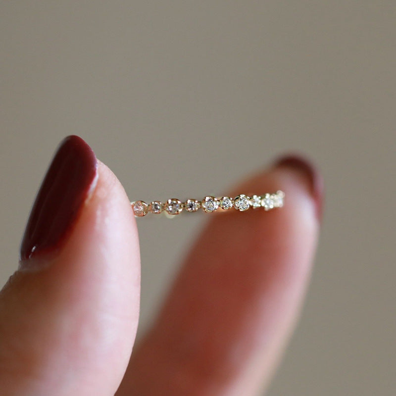 Women's Simple And Versatile Zircon Ring Exquisite Twin Elegant Weloria