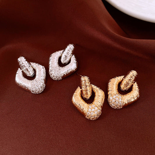 Women's Simple And Fashionable Diamond Studded Earrings Weloria