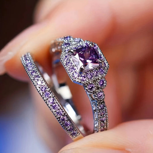 Fashion Ring Set Zircon Simple Ring Weloria