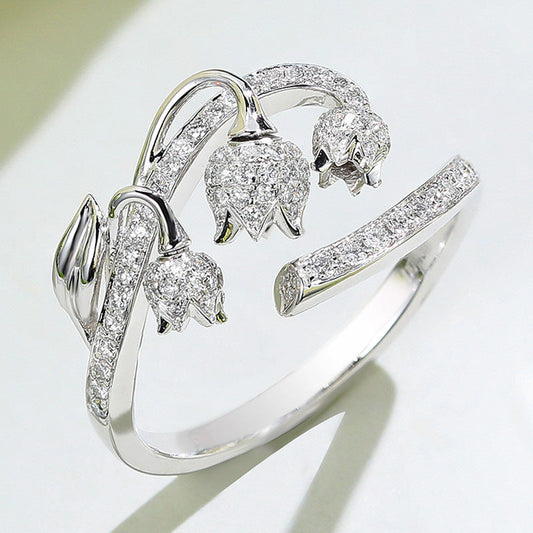 Rosebud Three-dimensional Open Ring Light Luxury Exquisite And Beautiful Weloria