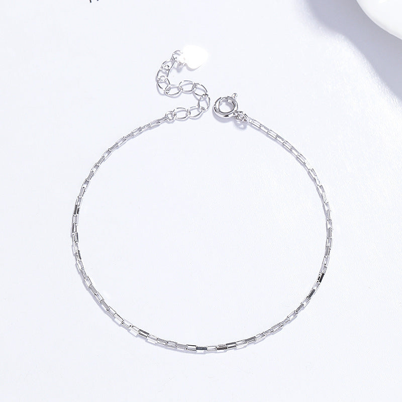 925 Sterling Silver Square Buckle Bracelet For Women Summer Weloria