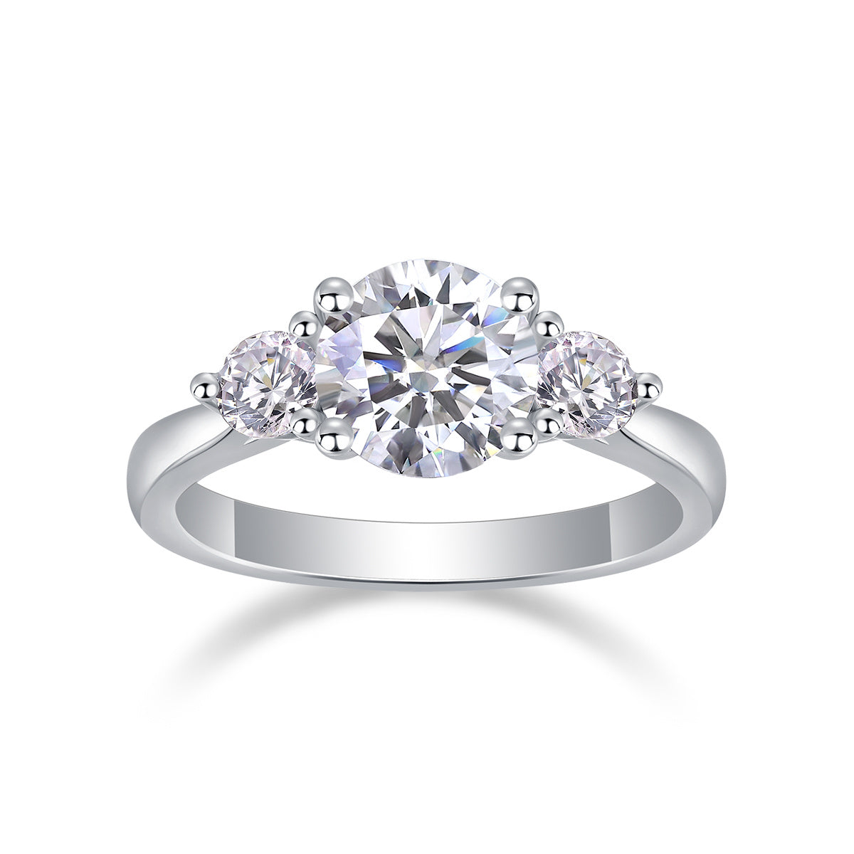 Three Lives And Three Worlds - A Fashionable And Luxurious Jewelry Piece Set With 2-carat Moissan Diamond S925 Sterling Silver And Platinum-plated Diamond Weloria
