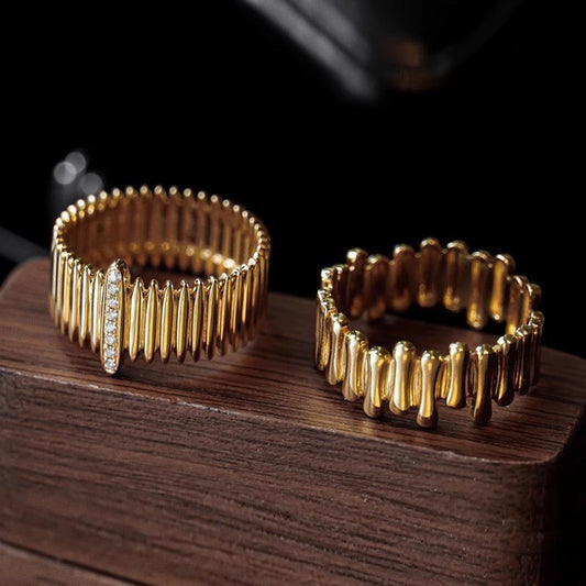 Retro Yellow 18k Gold Cool Sa Organ Diamond Ring Weloria