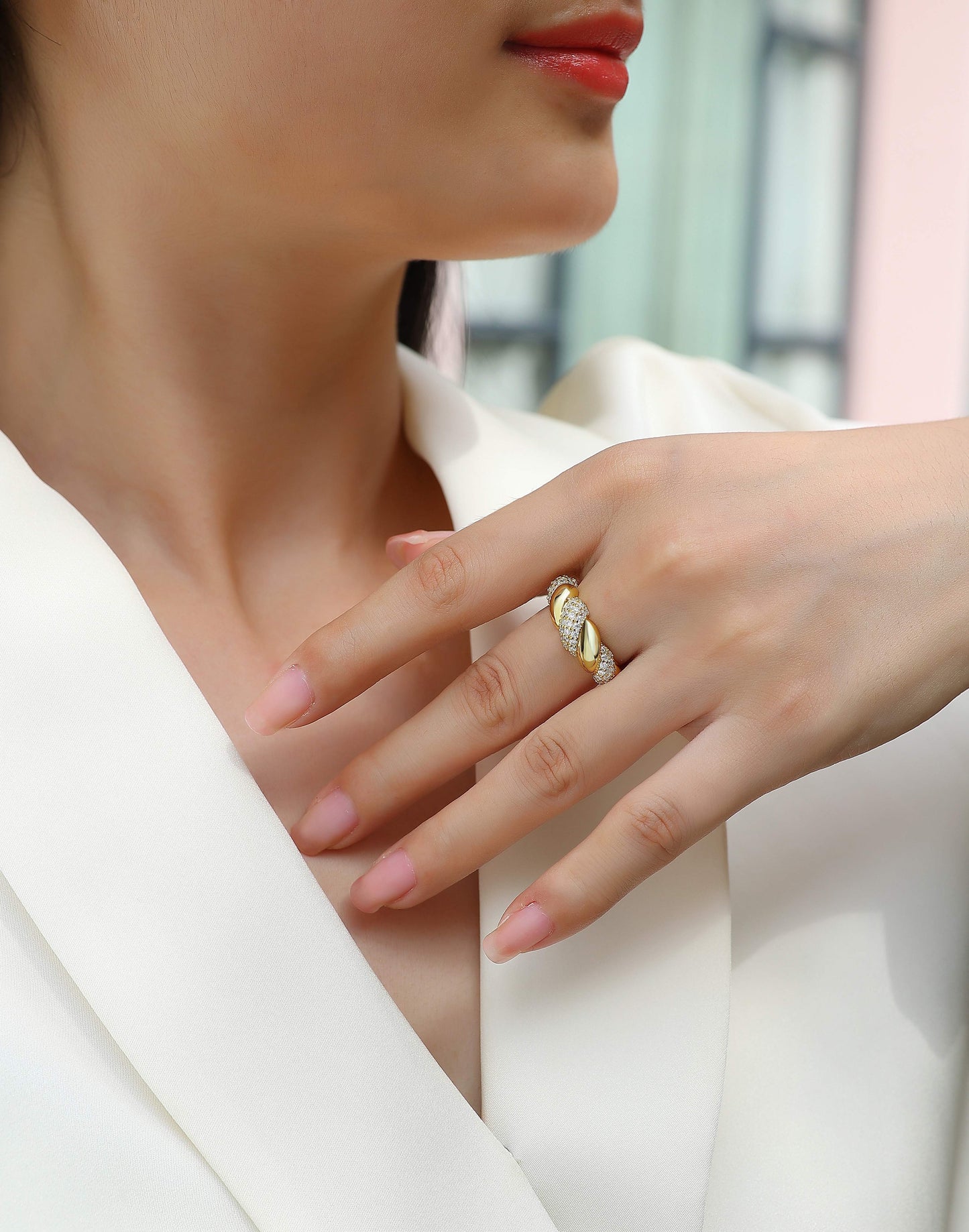 Tengman - A Fashionable Jewelry Accessory Set With Moissanite S925 Sterling Silver And Gold-plated Diamond Weloria