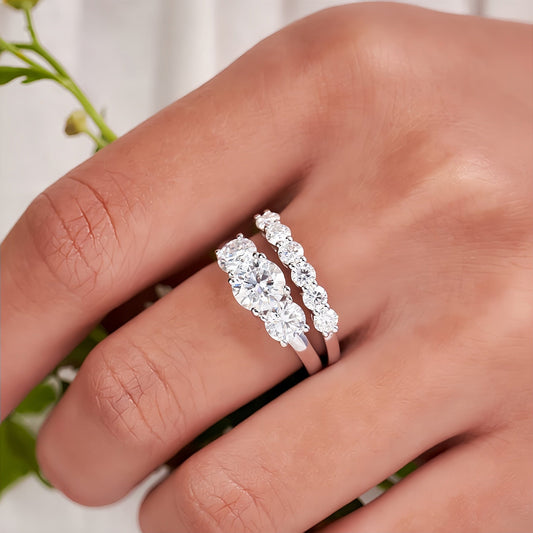 Classic Sansheng Sanshi Couple Rings Twist Twisted String Zircon Lines Weloria