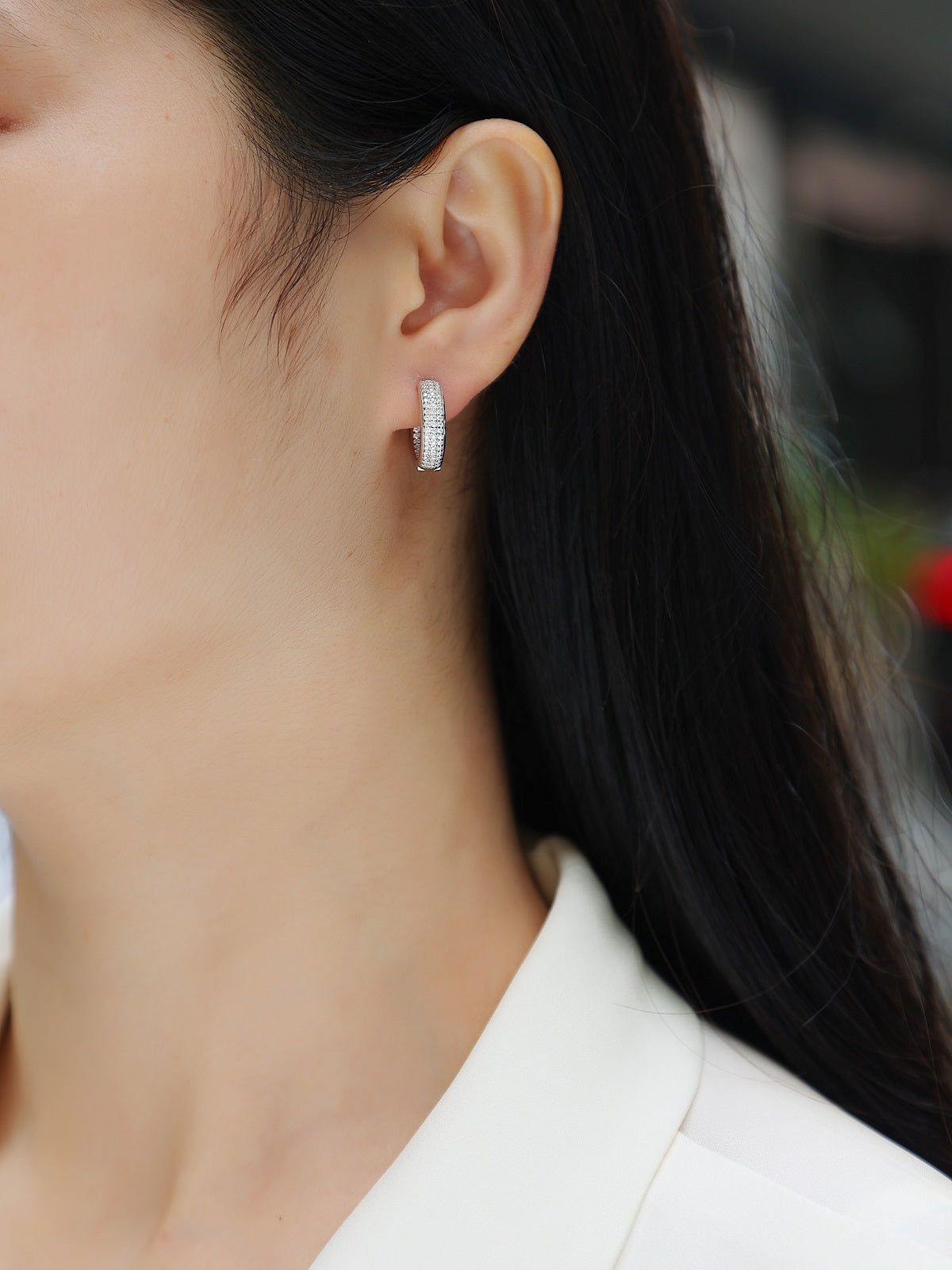 Years - Fashionable Earrings And Stud Jewelry Set With Moissanite S925 Sterling Silver And Platinum-plated Diamonds Weloria