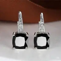 Square Zircon Inlaid Ear Hook Korean Style Fashion All-matching Weloria