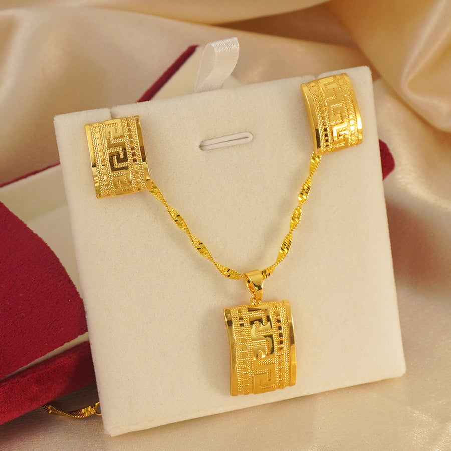 Square Design Pendant Earrings Love Jewelry Weloria