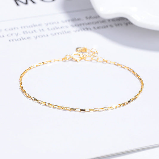 925 Sterling Silver Square Buckle Bracelet For Women Summer Weloria