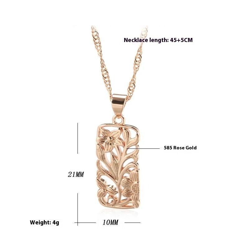 Lady's Hollowed-out Flower Pendant On The Collarbone Weloria
