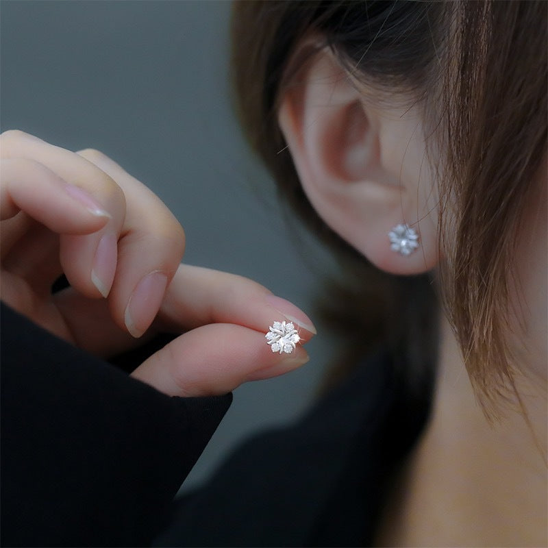 Snowflake Ear Stud Ear-caring Earrings Female Compact Temperamental High Sense Weloria