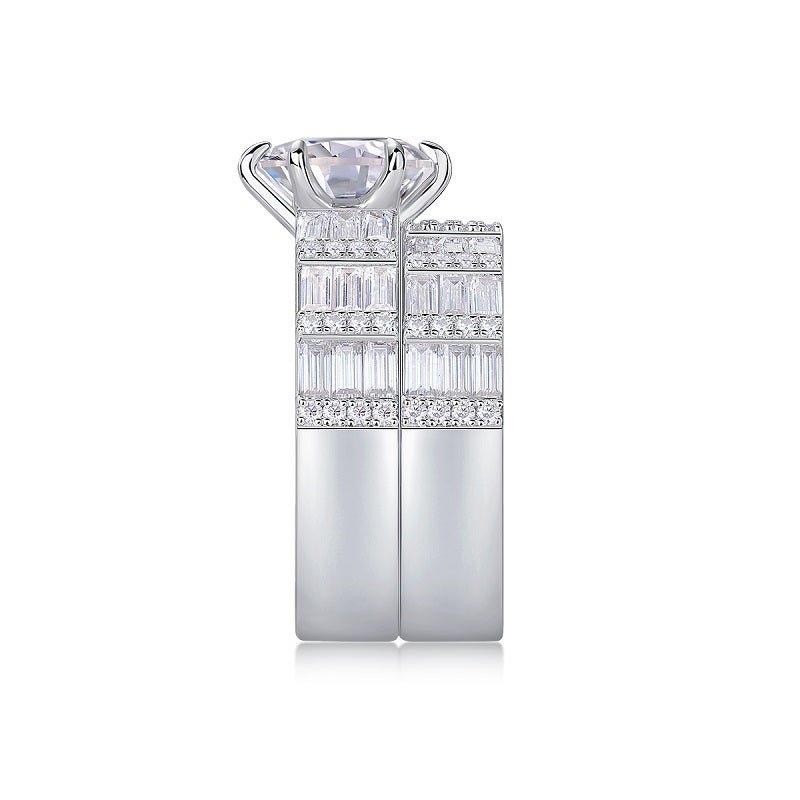 Vanilla - A Fashionable And Luxurious Jewelry Piece Set With 3-carat Moissanite S925 Sterling Silver And Platinum-plated Diamond Weloria