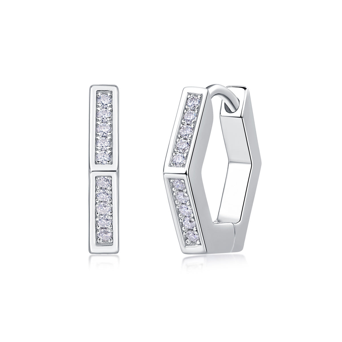 State Of Mind - Fashionable And Luxurious Diamond Jewelry Set With Moissanite S925 Sterling Silver And Platinum-plated Stud Earrings Weloria