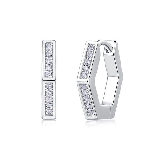 State Of Mind - Fashionable And Luxurious Diamond Jewelry Set With Moissanite S925 Sterling Silver And Platinum-plated Stud Earrings Weloria