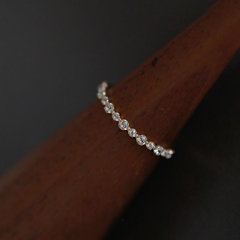 Women's Simple And Versatile Zircon Ring Exquisite Twin Elegant Weloria