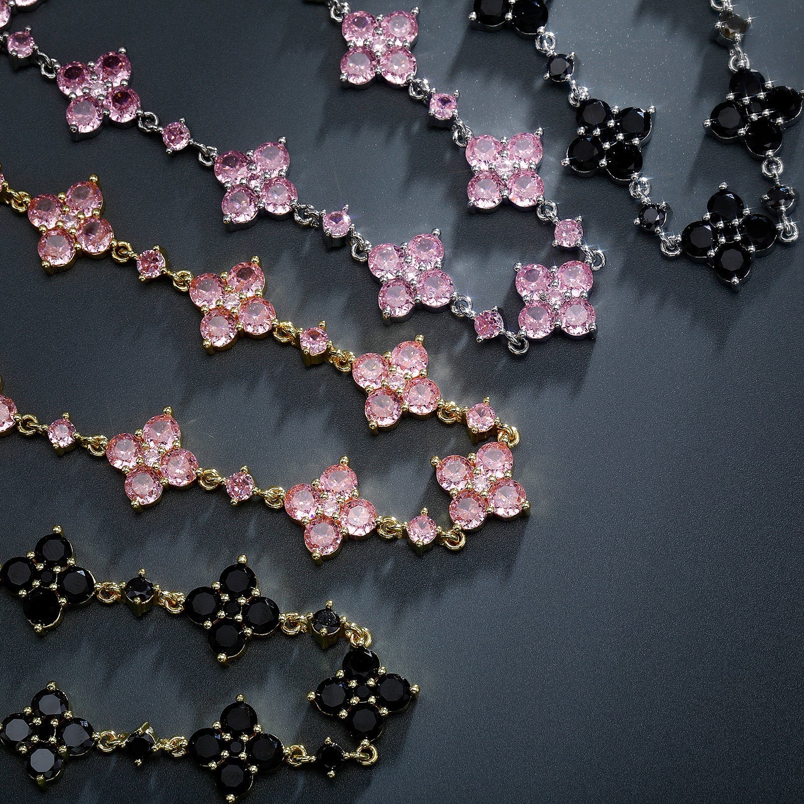 Flower Rhinestone Bracelet Light Luxury Sparking Zirconium High-grade Niche Bracelet Hand Jewelry Weloria