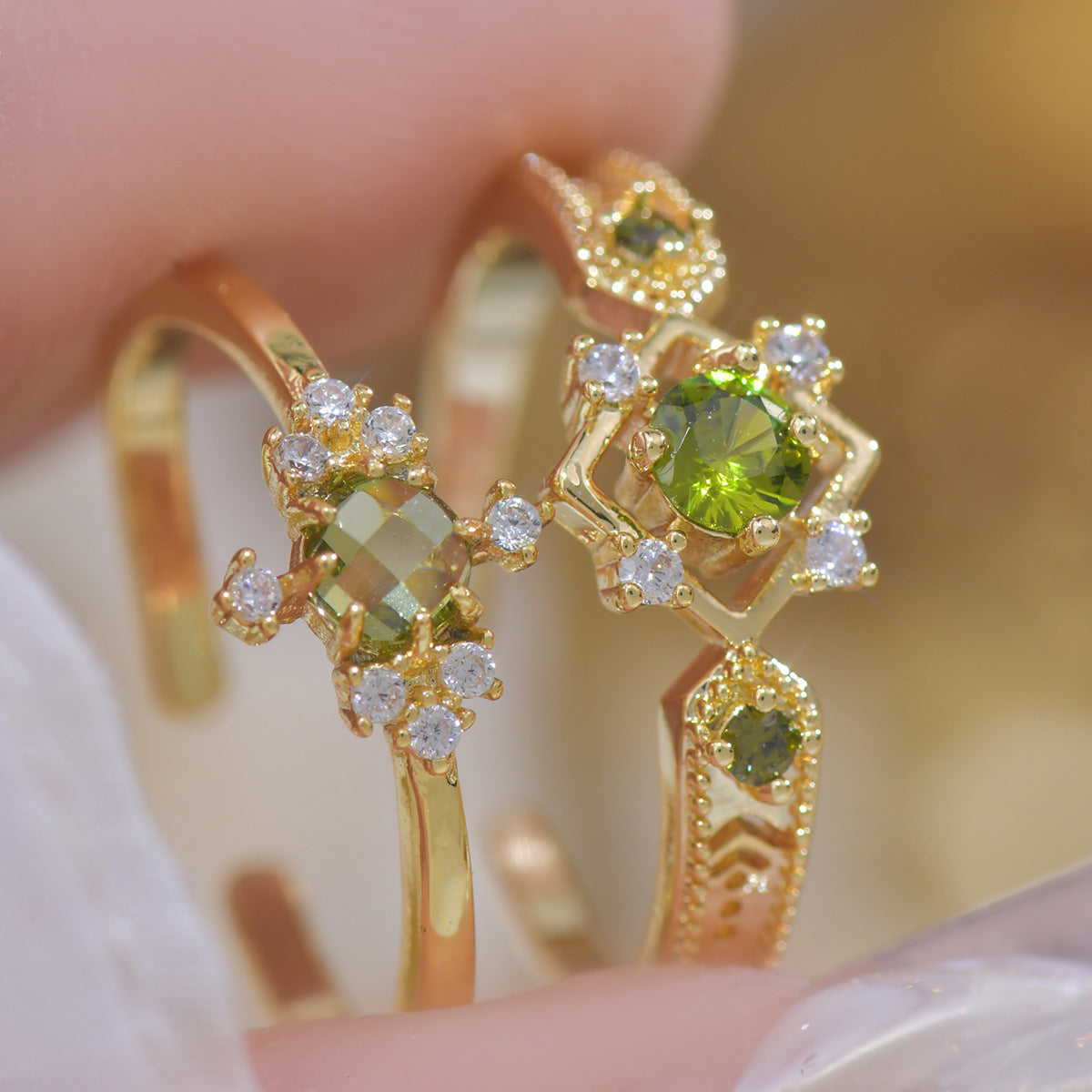 French Style Design Purple Zircon Set Ring For Women Weloria