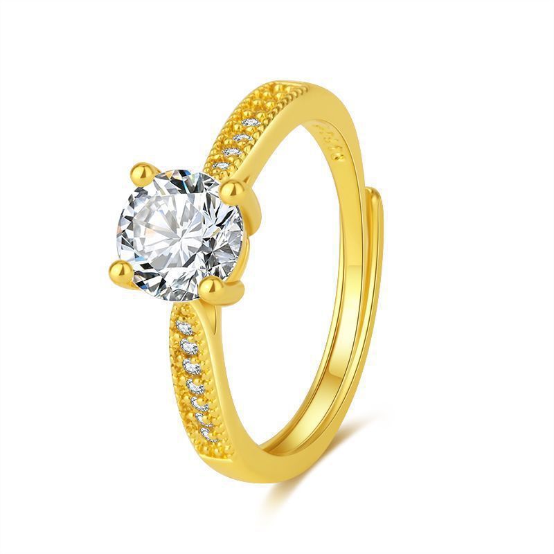 Classic Four-claw Ring 1 Karat Eight Hearts And Eight Arrows Zircon Affordable Luxury Fashion Weloria