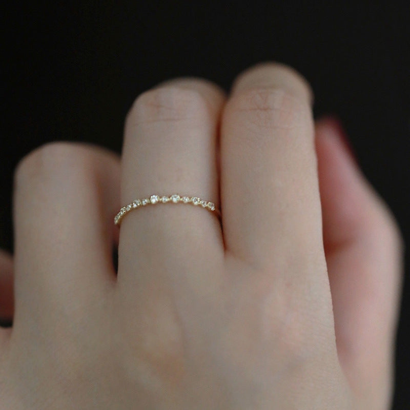 Women's Simple And Versatile Zircon Ring Exquisite Twin Elegant Weloria