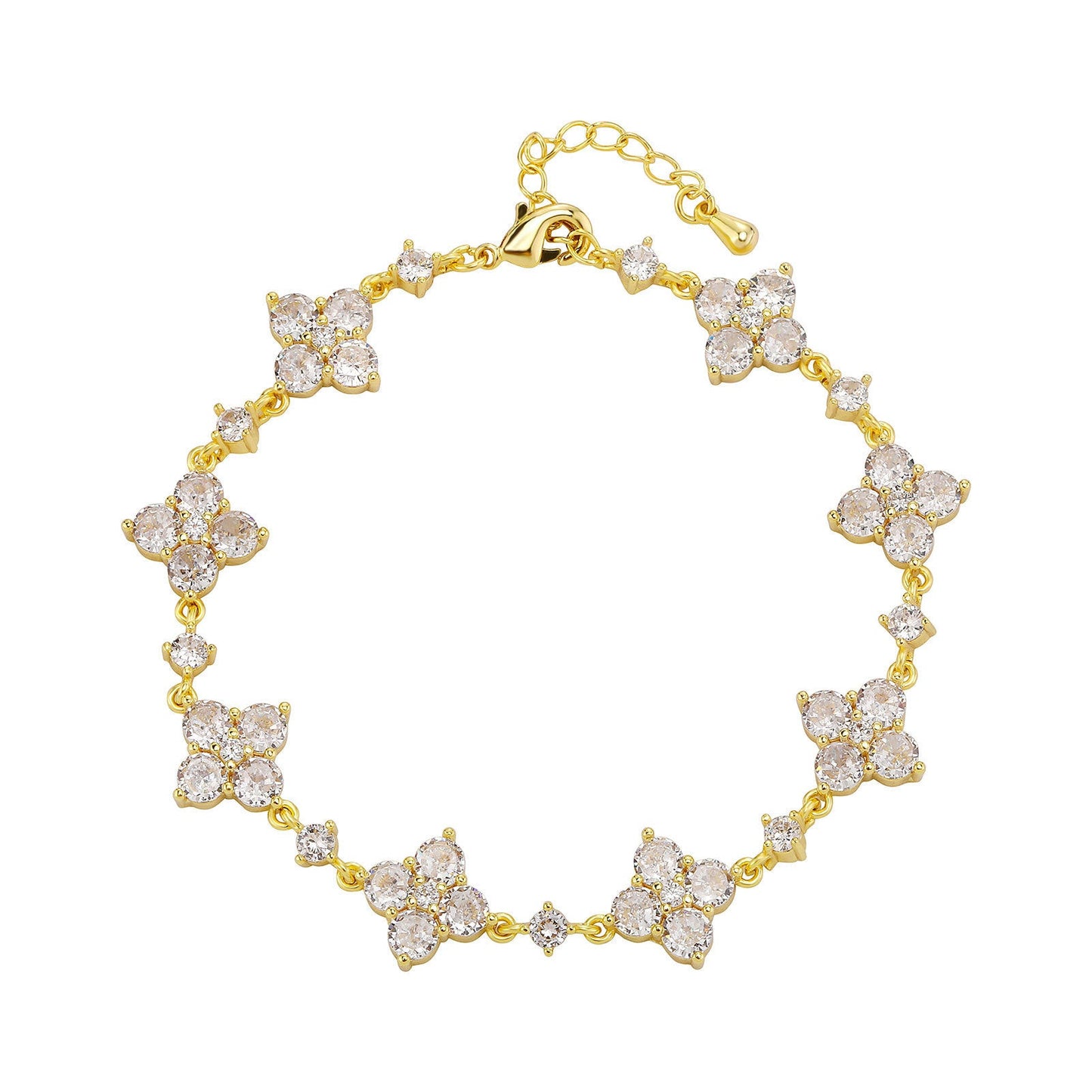 Flower Rhinestone Bracelet Light Luxury Sparking Zirconium High-grade Niche Bracelet Hand Jewelry Weloria