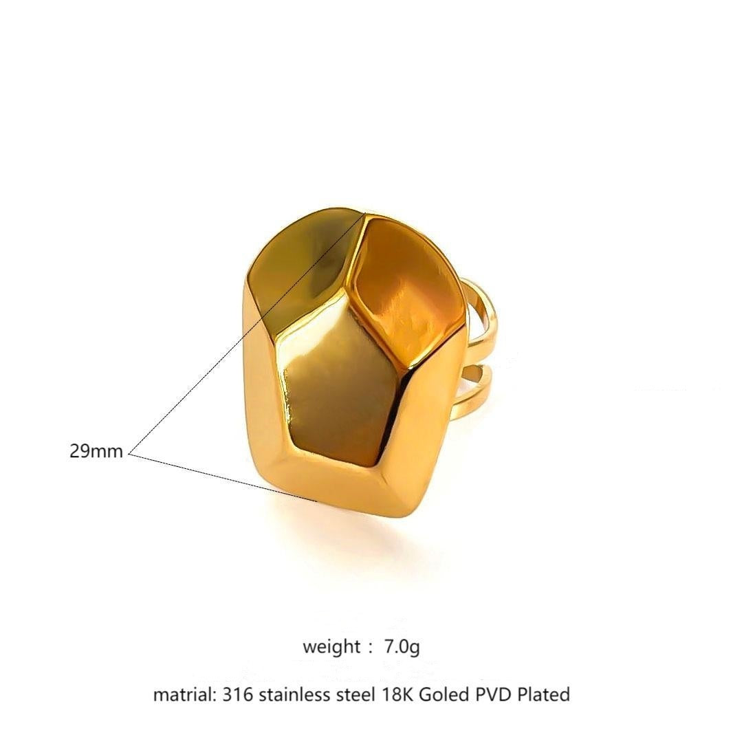 RETRO Geometric Irregular Opening Women's Ring Weloria