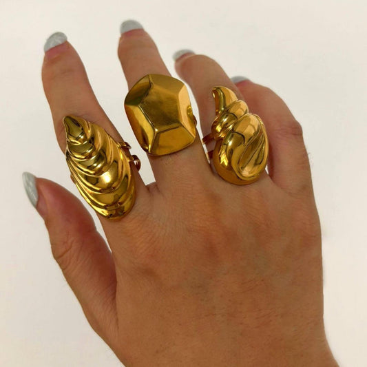 RETRO Geometric Irregular Opening Women's Ring Weloria