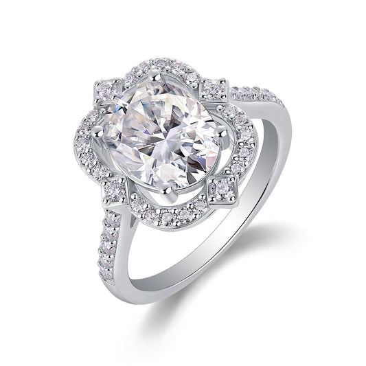 Camellia - A Fashionable Jewelry Ring Set With Moissanite S925 Sterling Silver And Gold-plated Diamond Weloria