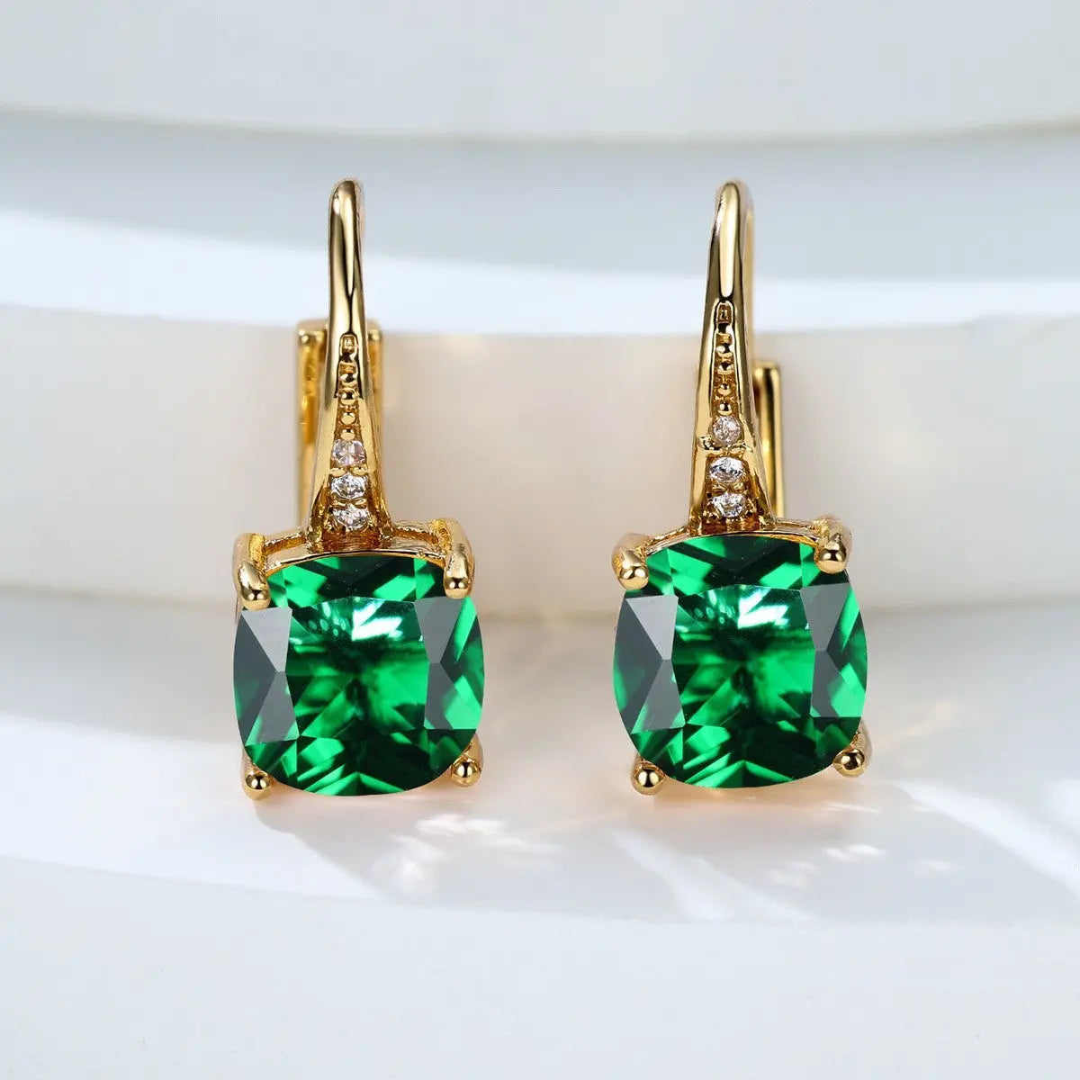 Square Zircon Inlaid Ear Hook Korean Style Fashion All-matching Weloria
