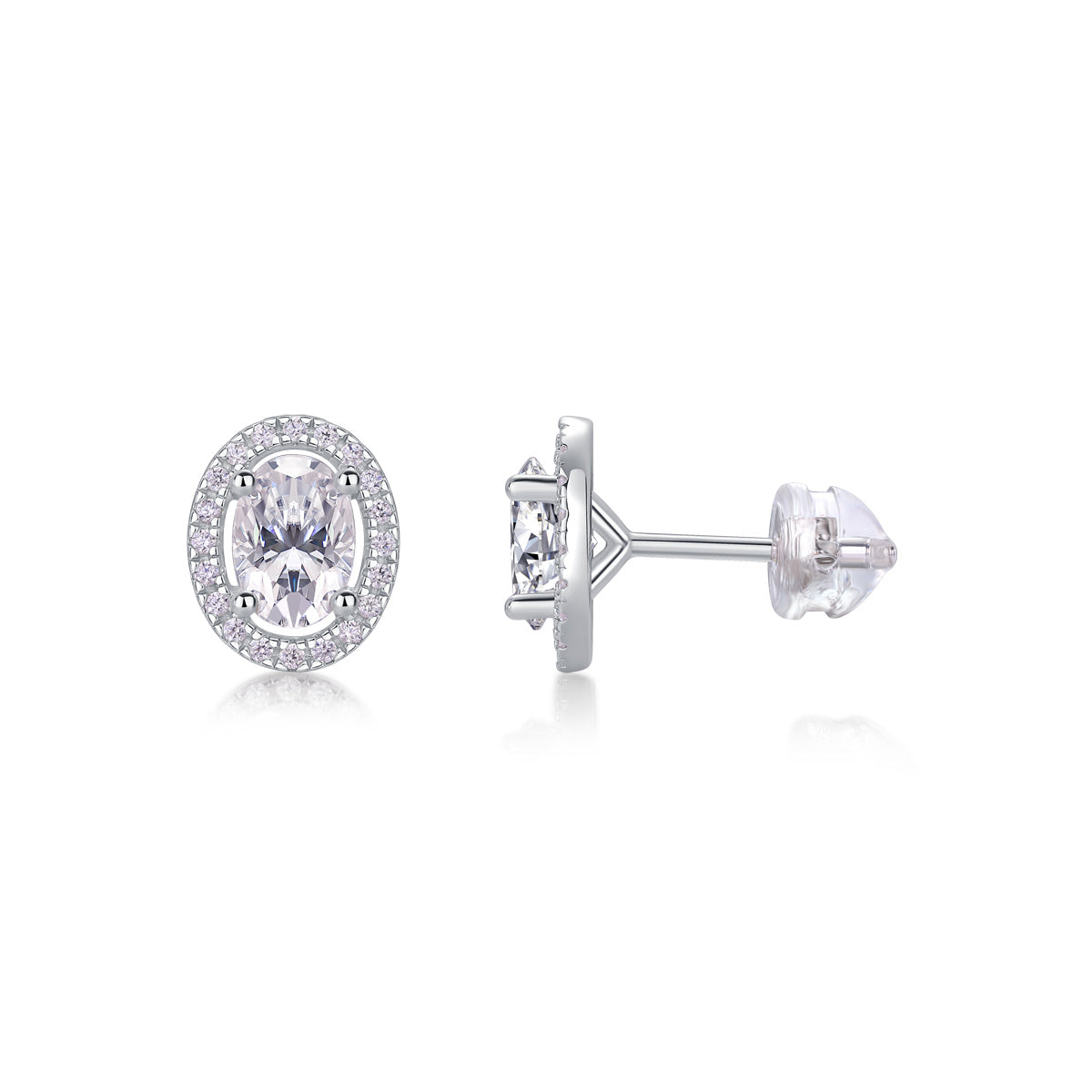 Phantom Night - Fashionable And Luxurious Diamond Jewelry Set With Moissanite S925 Sterling Silver And Platinum-plated Stud Earrings Weloria