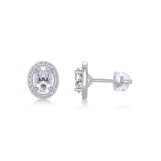 Phantom Night - Fashionable And Luxurious Diamond Jewelry Set With Moissanite S925 Sterling Silver And Platinum-plated Stud Earrings Weloria