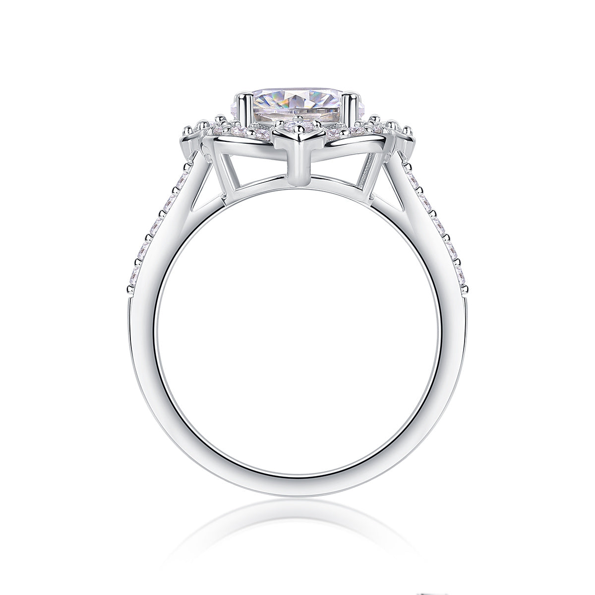 Camellia - A Fashionable Jewelry Ring Set With Moissanite S925 Sterling Silver And Gold-plated Diamond Weloria