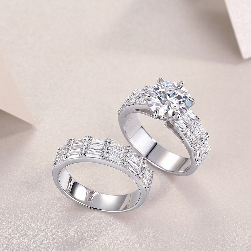 Vanilla - A Fashionable And Luxurious Jewelry Piece Set With 3-carat Moissanite S925 Sterling Silver And Platinum-plated Diamond Weloria