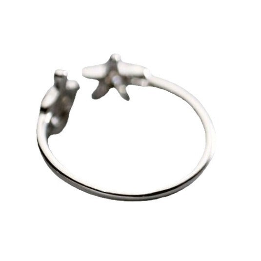 Graceful Mori Inlaid Zircon Cute Animal Turtle Starfish Ring For Women Weloria
