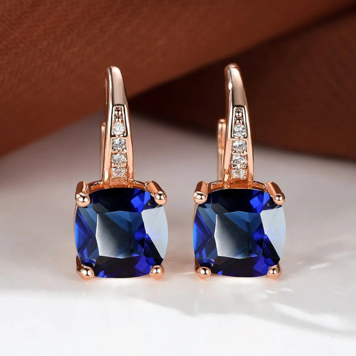 Square Zircon Inlaid Ear Hook Korean Style Fashion All-matching Weloria