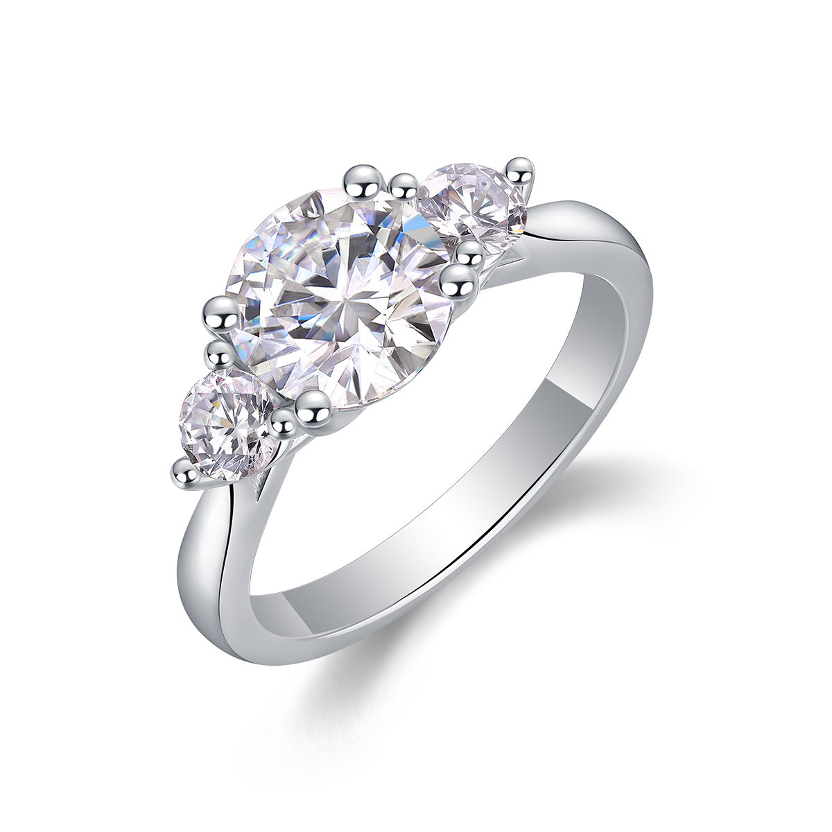 Three Lives And Three Worlds - A Fashionable And Luxurious Jewelry Piece Set With 2-carat Moissan Diamond S925 Sterling Silver And Platinum-plated Diamond Weloria