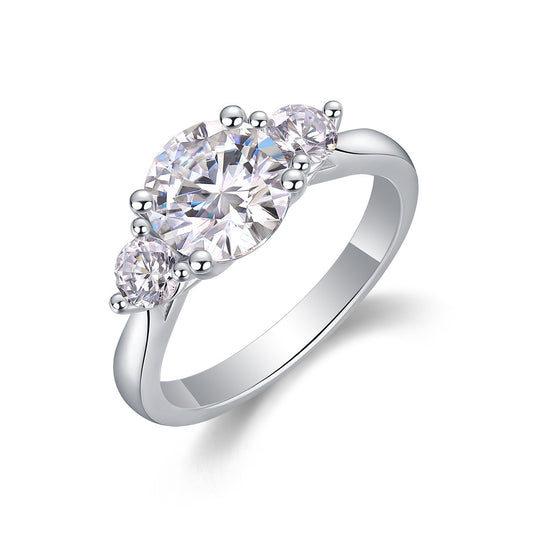 Three Lives And Three Worlds - A Fashionable And Luxurious Jewelry Piece Set With 2-carat Moissan Diamond S925 Sterling Silver And Platinum-plated Diamond Weloria